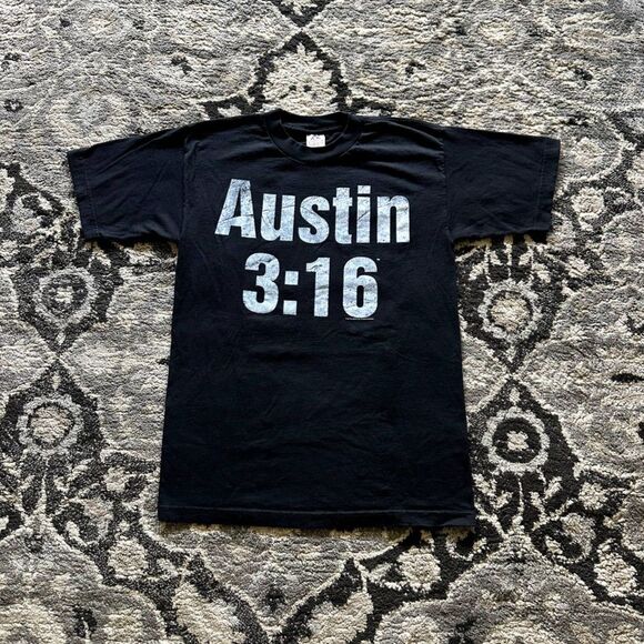 WWE WWF Stone cold Steve Austin 3:16 11th Commandment Graphic T-Shirt AAA Sz M - Picture 3 of 7